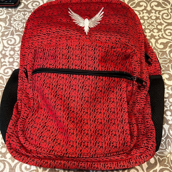 Logan Paul Maverick Backpack Red Black School Bag(NWT)